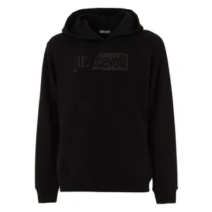 Just Cavalli - Hooded Sweatshirt With Tonal Logo Embroidery - Größe L - schwarz Just Cavalli - Hooded Sweatshirt With Tonal Logo Embroidery - Größe L - schwarz