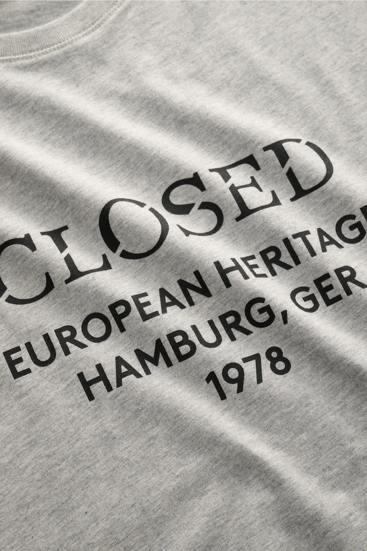 Closed - Herren - Rundhals-T-Shirt grau meliert – Bild 4