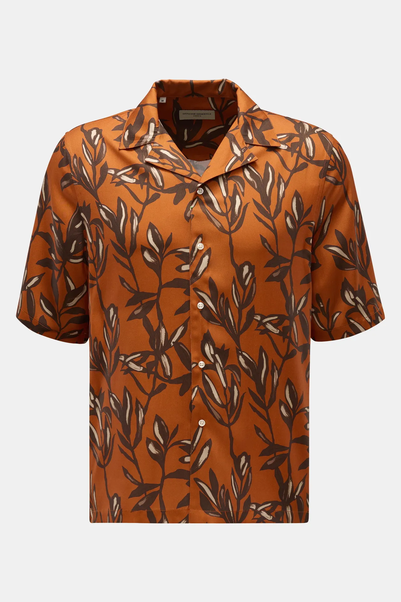 Officine Générale - Herren - Kurzarmhemd %27Eren%27 Kubanischer Kragen hellbraun/dunkelbraun/sand gemustert Officine Générale - Herren - Kurzarmhemd %27Eren%27 Kubanischer Kragen hellbraun/dunkelbraun/sand gemustert