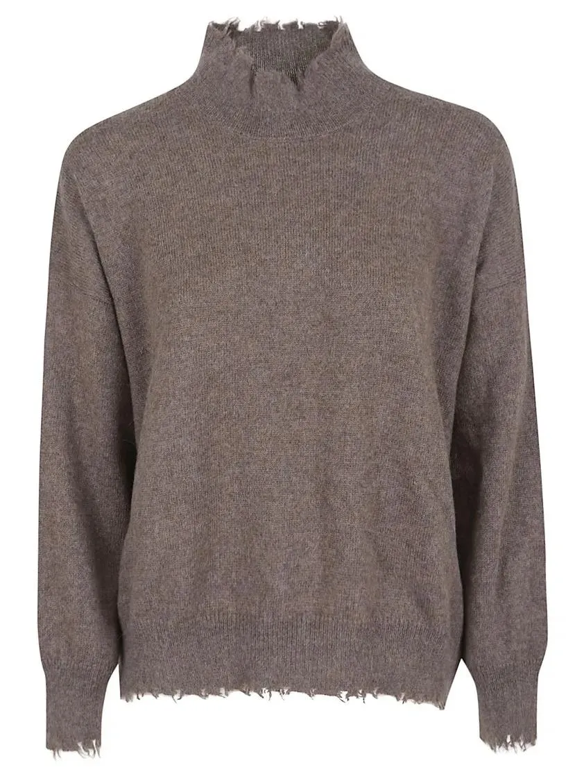 Antonelli - Relaxed Fit Brown Wool Sweater - Größe M - braun Antonelli - Relaxed Fit Brown Wool Sweater - Größe M - braun