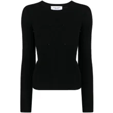Marine Serre - Ribbed Knit Long Sleeve Top - Größe S - schwarz Marine Serre - Ribbed Knit Long Sleeve Top - Größe S - schwarz