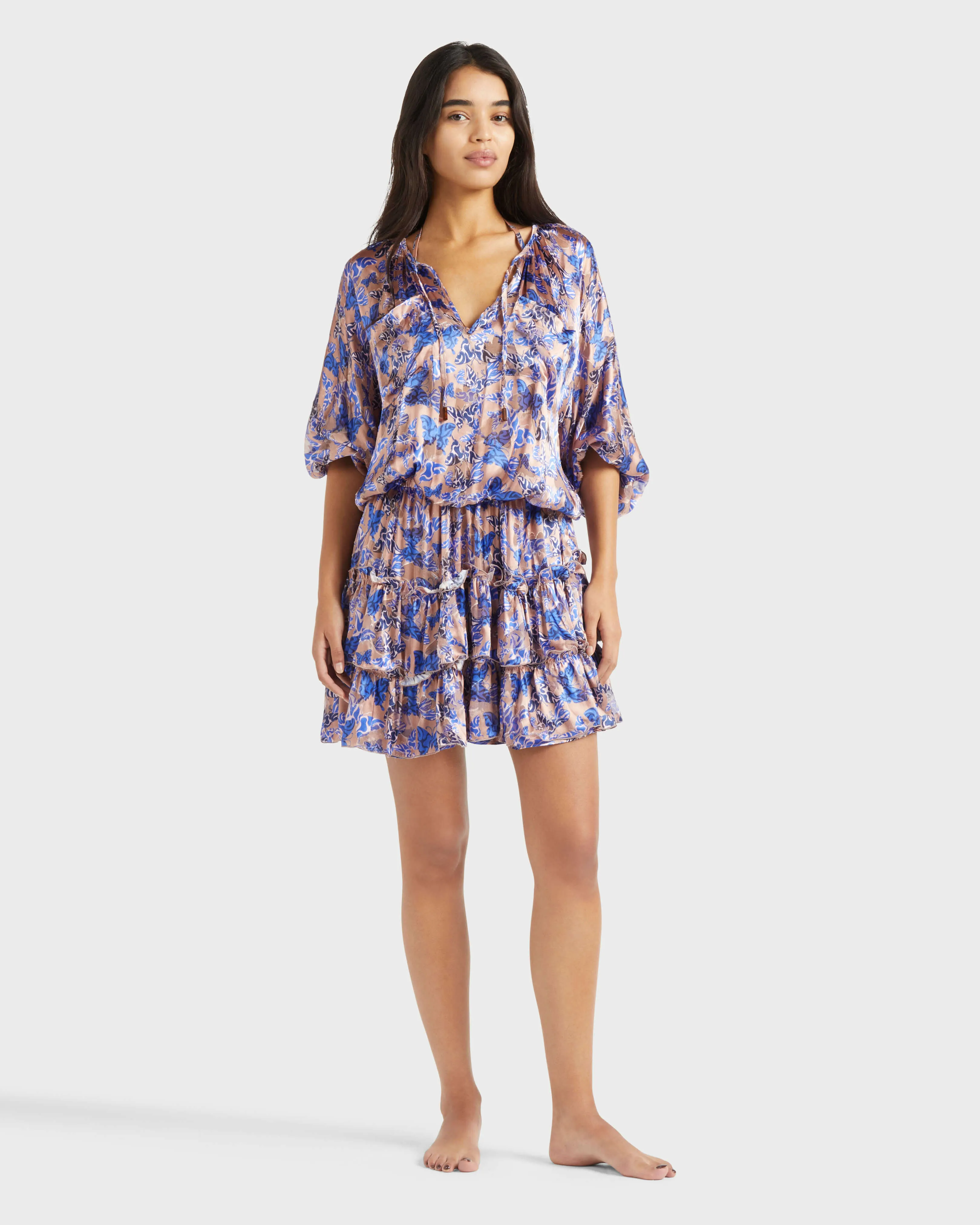 Vilebrequin - Disco Butterfly Kleid Aus Viskose Und Seide Für Damen - Kleid - Lauriane - Rosa - Größe XS – Bild 3