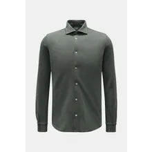 Fedeli - Herren - Piqué-Hemd %27Steve%27 schmaler Kragen graugrün Fedeli - Herren - Piqué-Hemd %27Steve%27 schmaler Kragen graugrün