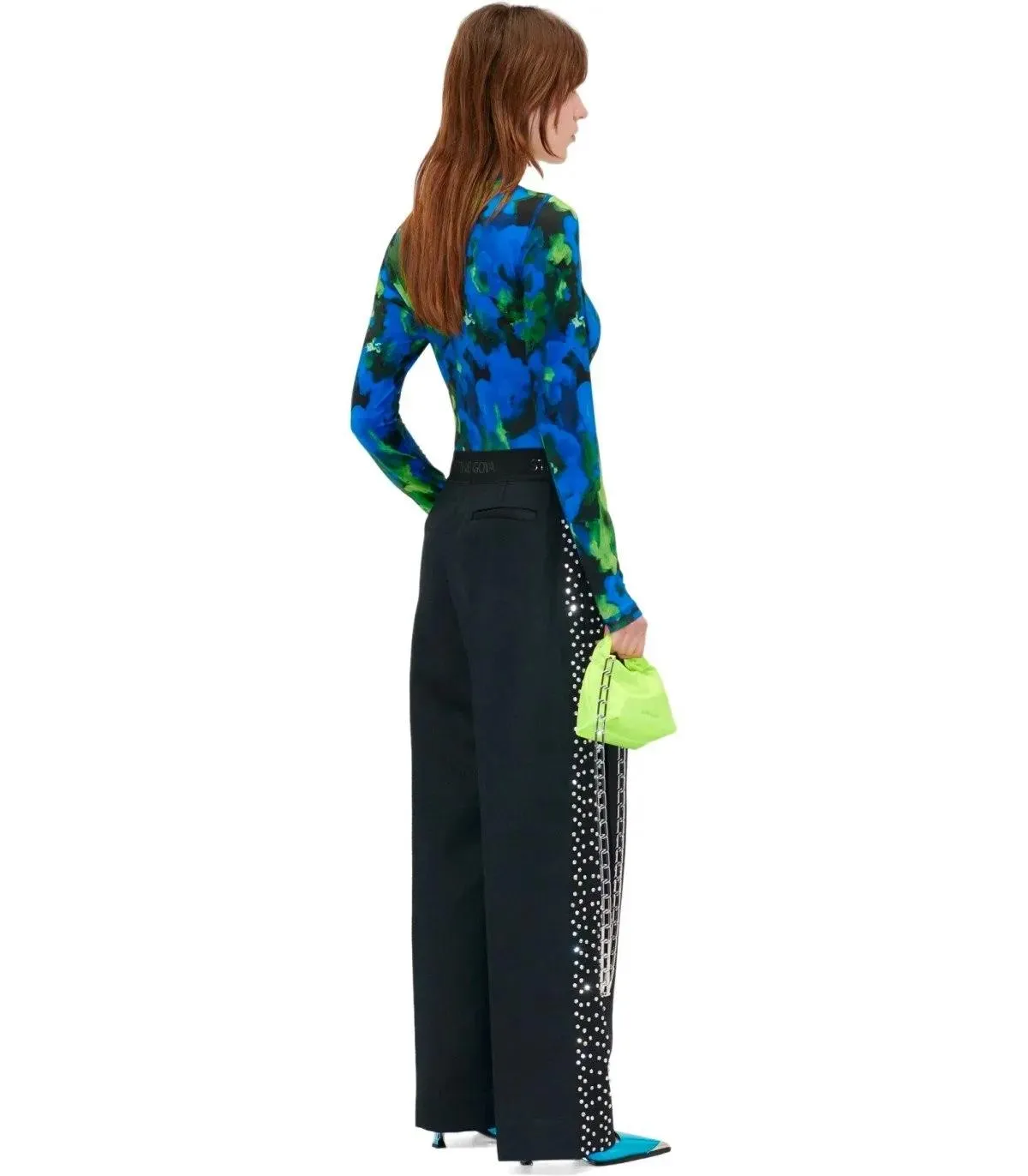 Stine Goya - Ciara Black Wide Leg Pants With Rhinestones - Größe S - schwarz – Bild 3
