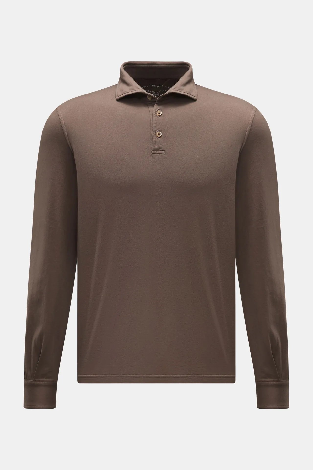 Fedeli - Herren - Jersey Longsleeve-Poloshirt %27Zero%27 graubraun Fedeli - Herren - Jersey Longsleeve-Poloshirt %27Zero%27 graubraun