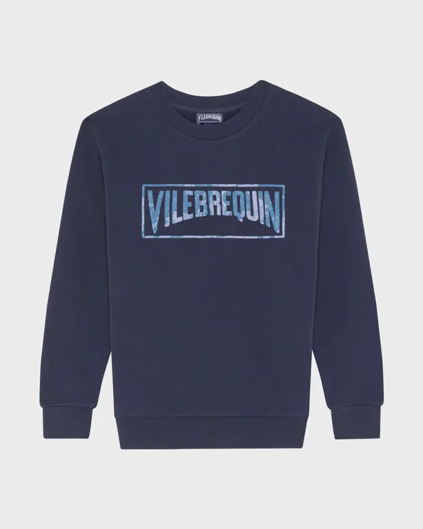 Vilebrequin - Sweatshirt Aus Bio-baumwolle Mit Geflocktem Vilebrequin-logo Für Kinder - Sweatshirt - Garibou - Blau - Größe 12 Vilebrequin - Sweatshirt Aus Bio-baumwolle Mit Geflocktem Vilebrequin-logo Für Kinder - Sweatshirt - Garibou - Blau - Größe 12