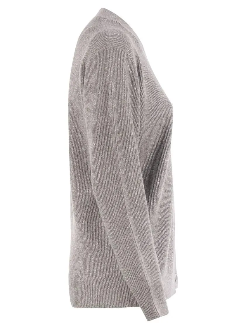 Fabiana Filippi - English Ribbed Cardigan - Größe 42 - grau – Bild 3