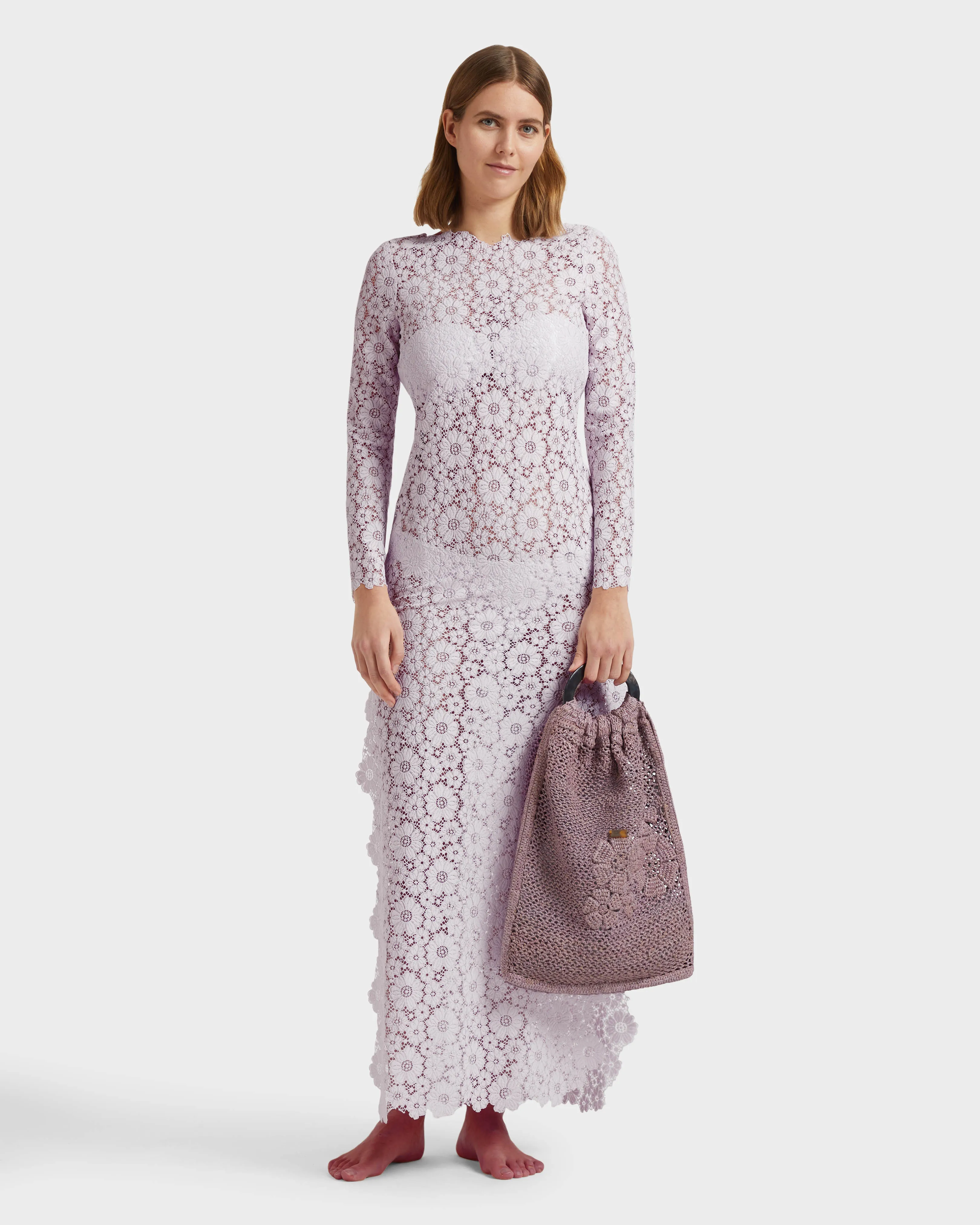 Vilebrequin - Langes Damenkleid Aus Blumenspitze - Kleid - Renata - Rosa - Größe M – Bild 5