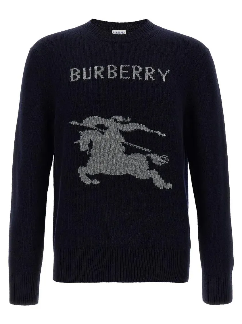 Burberry - Logo Intarsia Sweater - Größe XL - schwarz Burberry - Logo Intarsia Sweater - Größe XL - schwarz