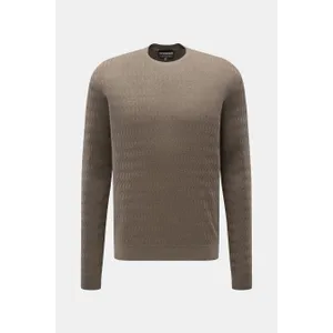 Emporio Armani - Herren - Feinstrick-Rundhalspullover taupe Emporio Armani - Herren - Feinstrick-Rundhalspullover taupe