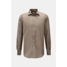 Gherardi - Herren - Casual Hemd Haifisch-Kragen braun meliert Gherardi - Herren - Casual Hemd Haifisch-Kragen braun meliert