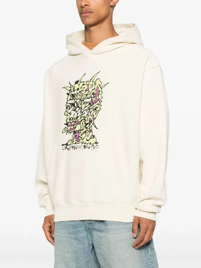 BRAIN DEAD - Scrambled Head Hoodie - Größe L - beige – Bild 4