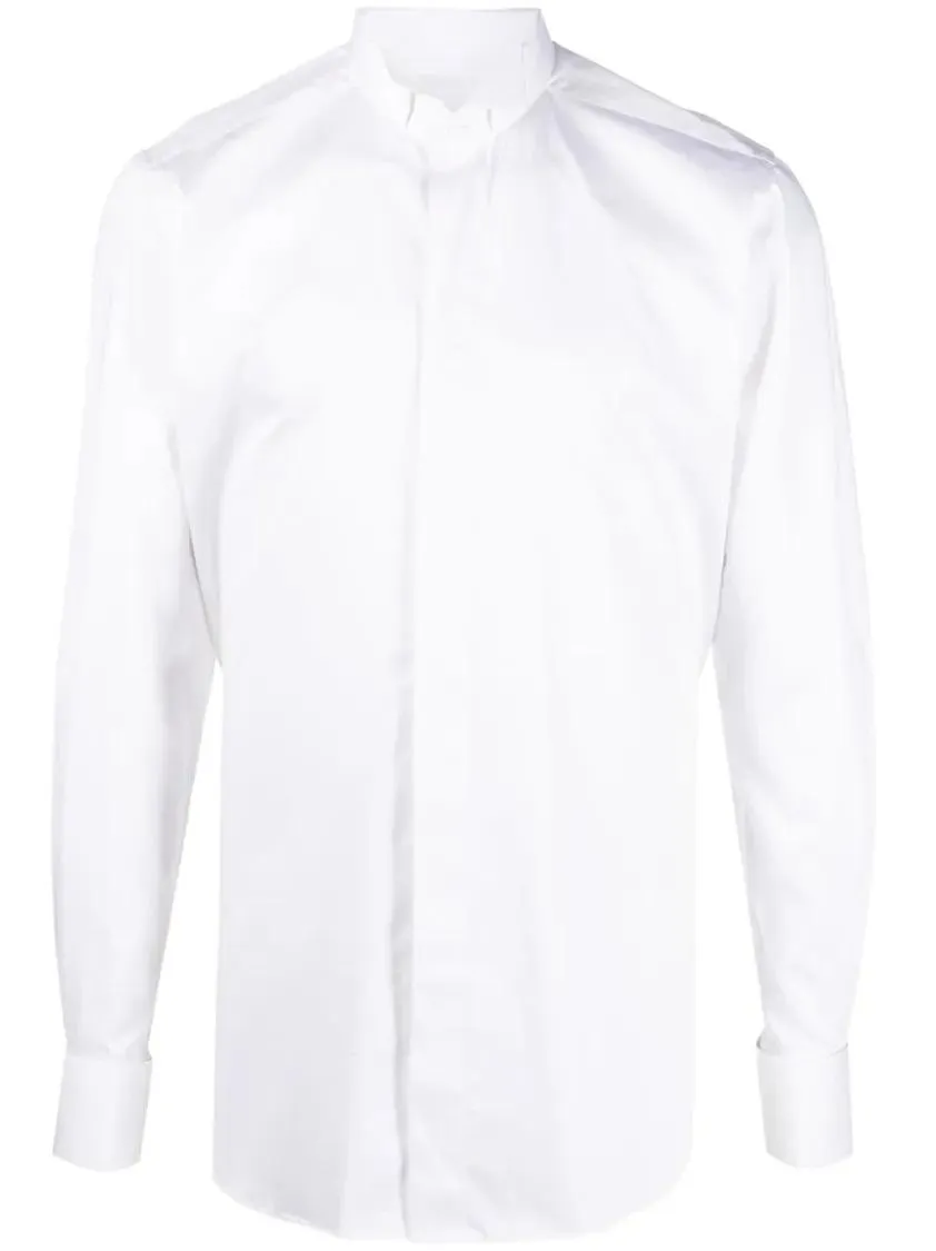 Xacus - Long-Sleeve White Shirt With Mandarin Collar - Größe 43 - weiß Xacus - Long-Sleeve White Shirt With Mandarin Collar - Größe 43 - weiß