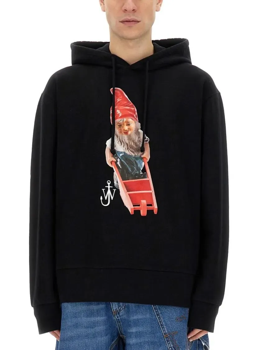 J.W.Anderson - "Gnome" Hooded Sweatshirt - Größe L - schwarz J.W.Anderson - "Gnome" Hooded Sweatshirt - Größe L - schwarz