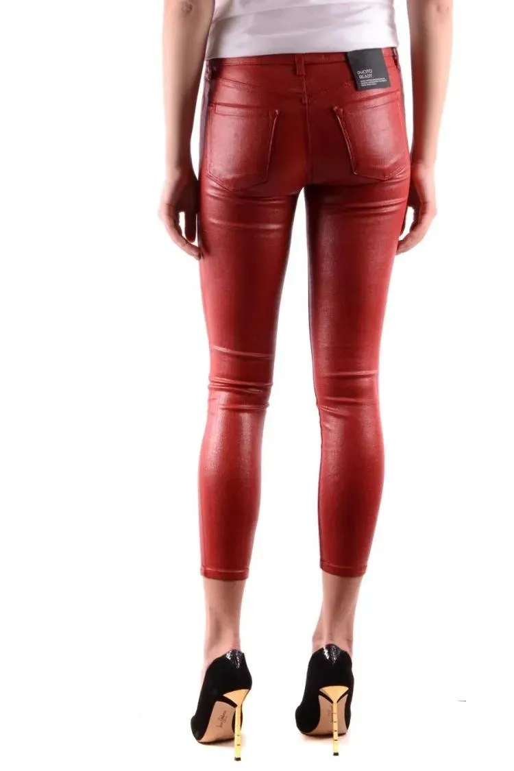 J Brand - Slim-Fit Cropped Jeans With Coated Finish - Größe 26 - rot – Bild 2