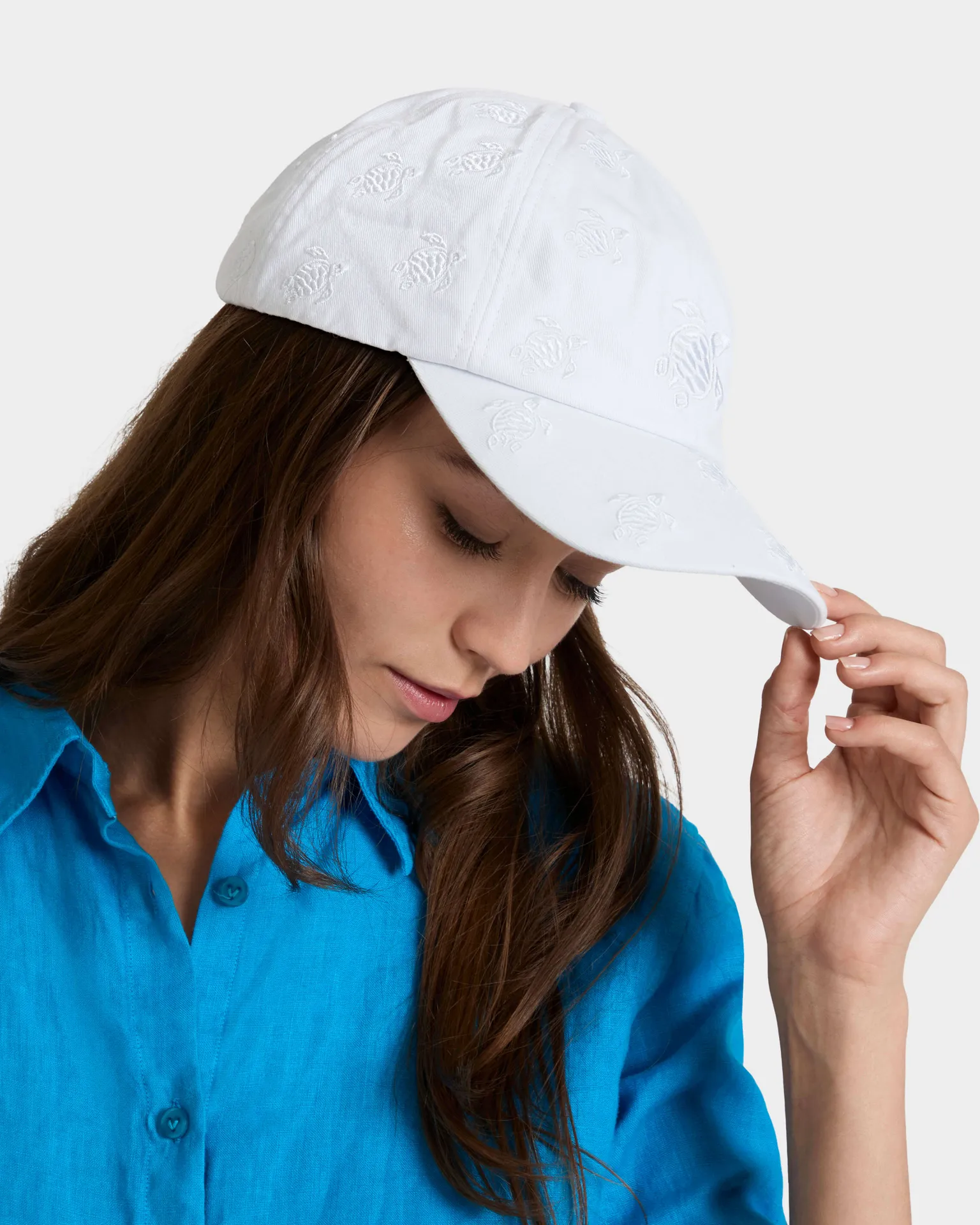 Vilebrequin - Bestickte Turtles All Over Schirmmütze - Mütze - Castle - Weiss - Größe OSFA – Bild 3