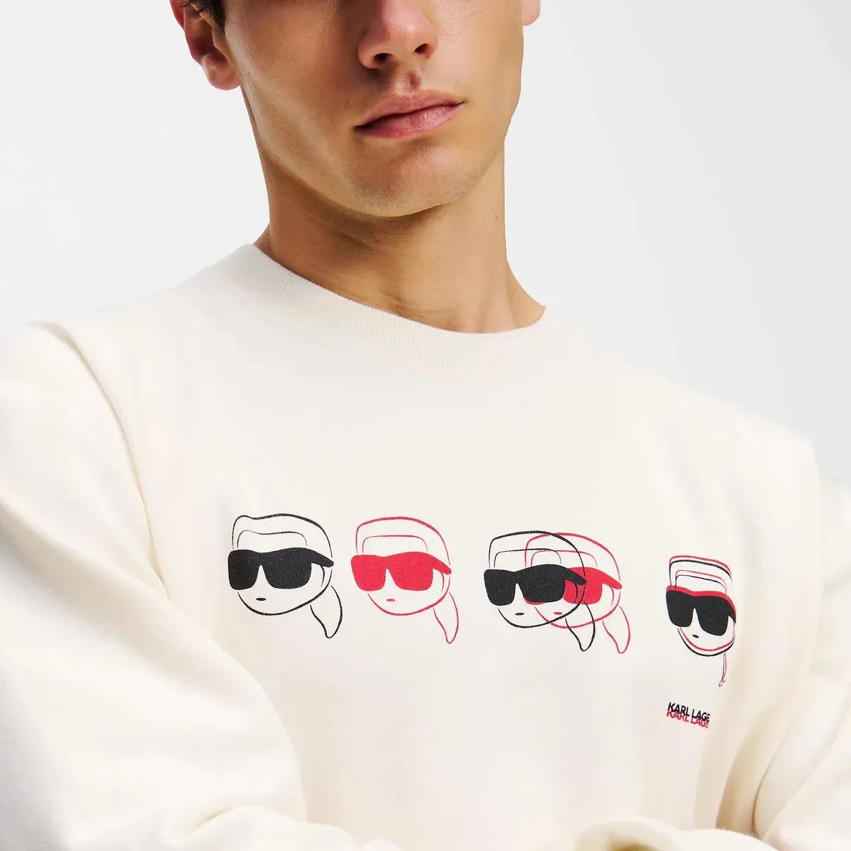 Karl Lagerfeld - IKON SWEATSHIRT MIT GRAFIK - Größe L - creme – Bild 3