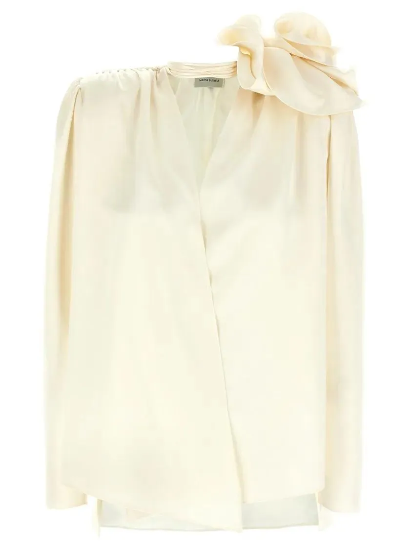 Magda Butrym - Silk Blouse With V-Neck - Größe 38 - beige Magda Butrym - Silk Blouse With V-Neck - Größe 38 - beige