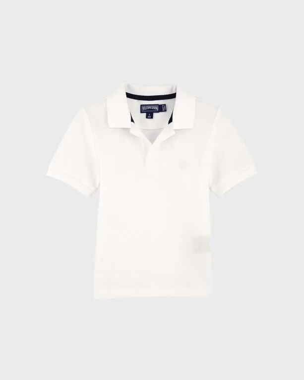 Vilebrequin - Solid Polohemd Aus Baumwollpikee Mit Changierendem Effekt Für Jungen - Polohemd - Pantin - Weiss - Größe 10 Vilebrequin - Solid Polohemd Aus Baumwollpikee Mit Changierendem Effekt Für Jungen - Polohemd - Pantin - Weiss - Größe 10