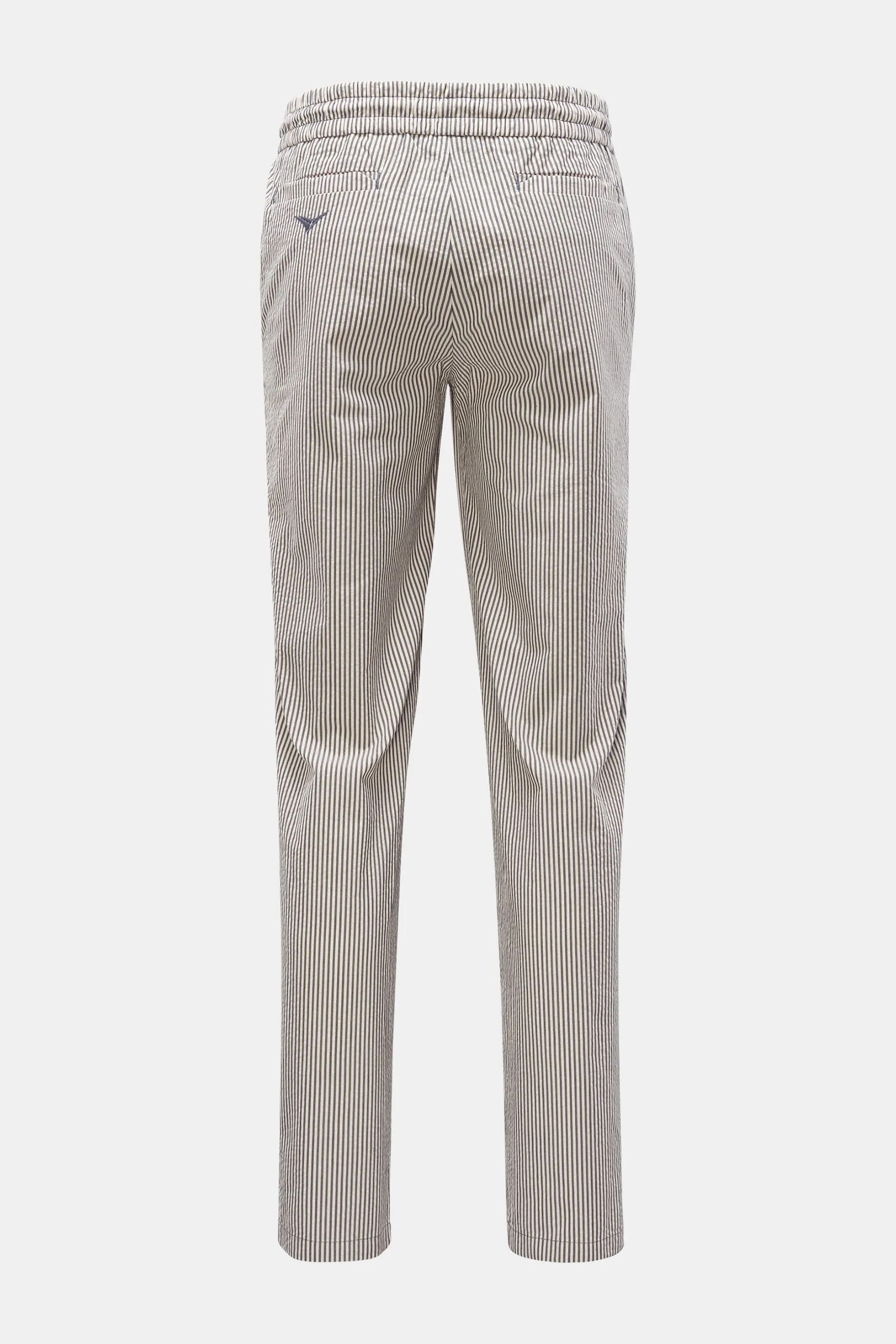Sease - Herren - Seersucker-Jogpants dunkelgrau/creme gestreift – Bild 3