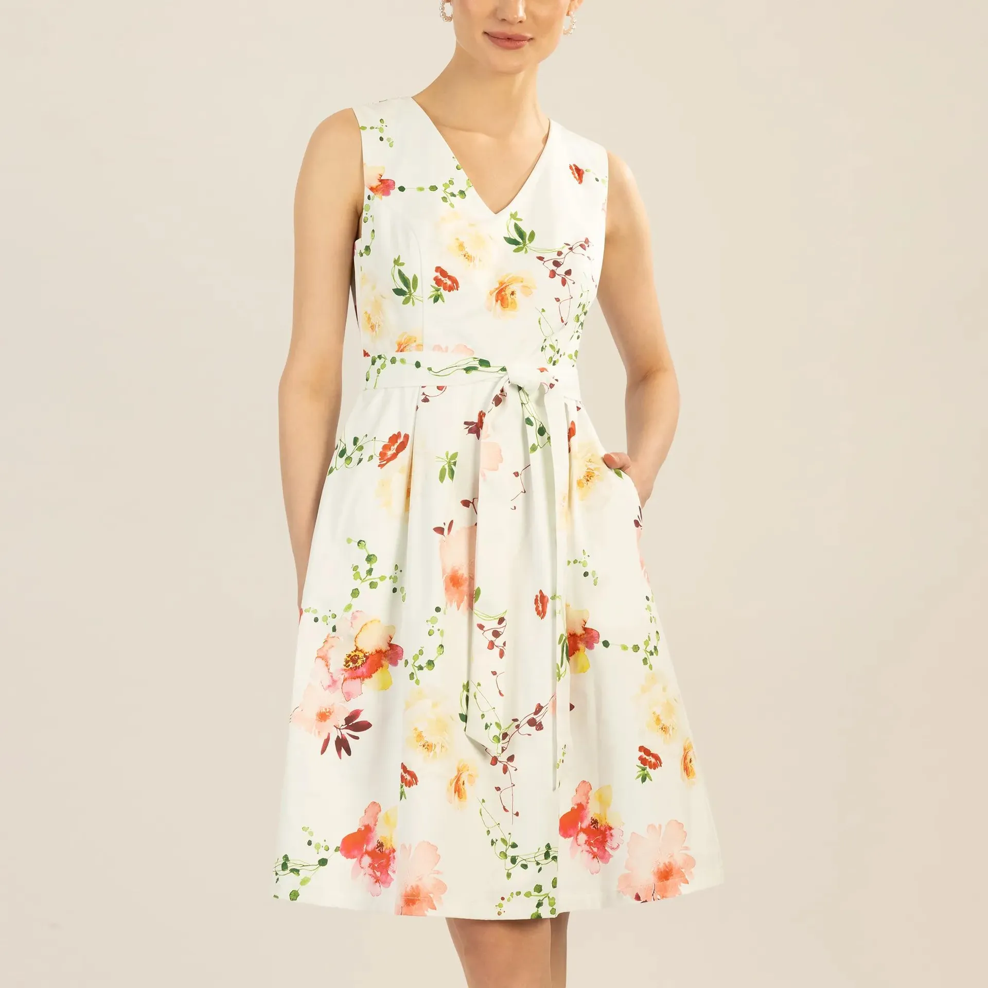 Apart - bedrucktes Satinkleid - Größe 38 - bunt – Bild 3