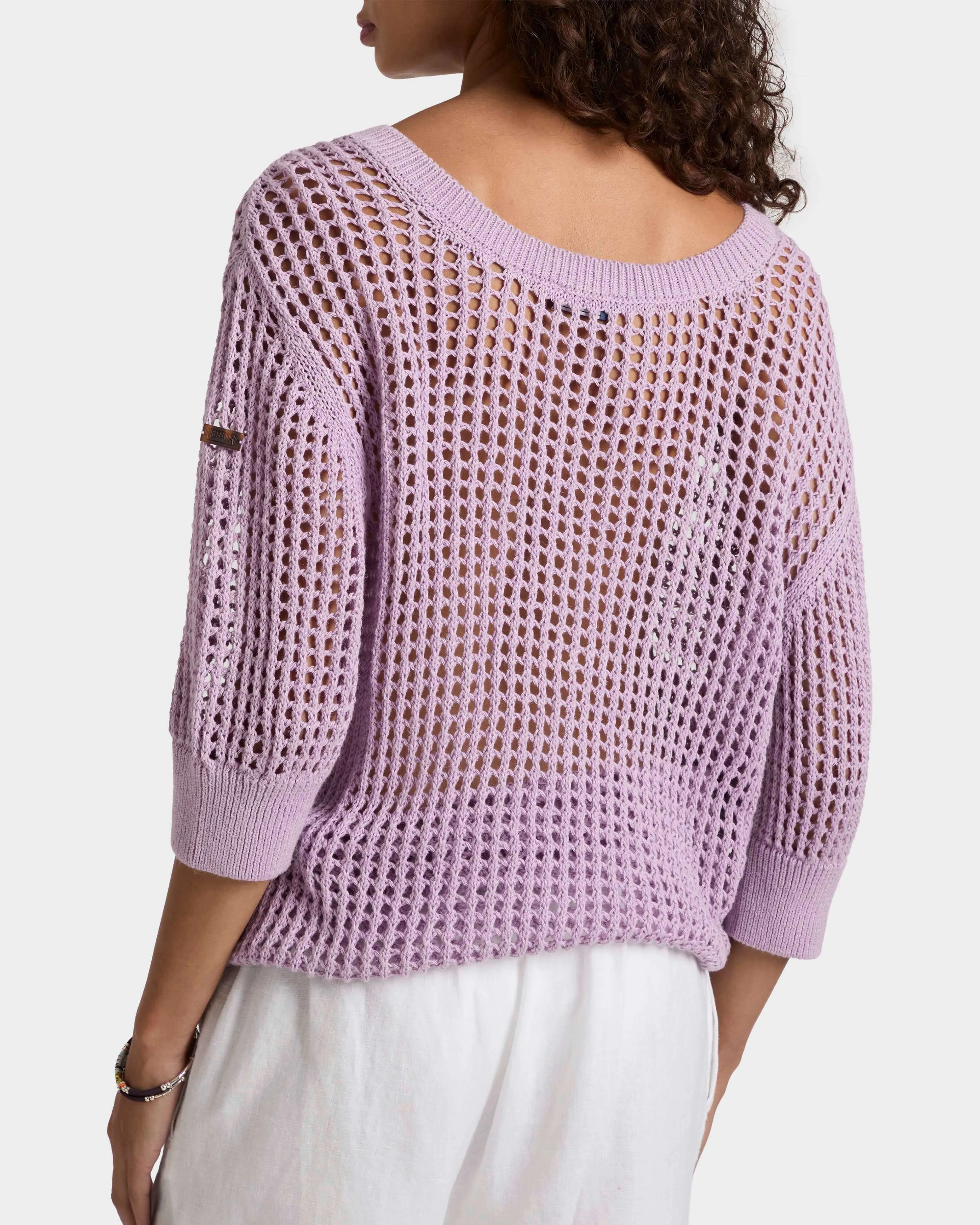 Vilebrequin - Solid Häkelpullover Für Damen - Pullover - Linh - Violett - Größe S – Bild 4