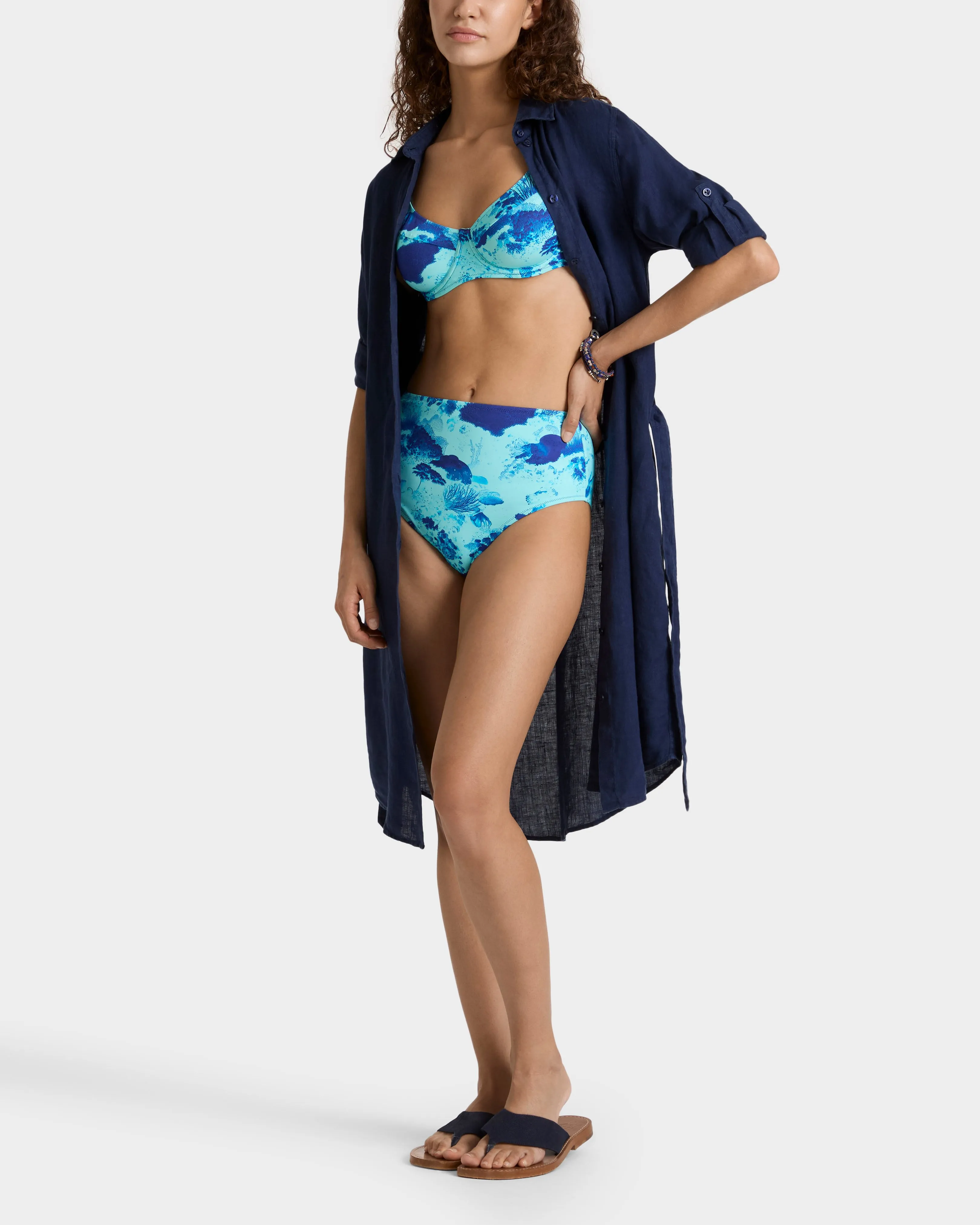 Vilebrequin - Solid Hemdkleid Aus Leinen Für Damen - Kleid - Ludovie - Blau - Größe XS – Bild 5