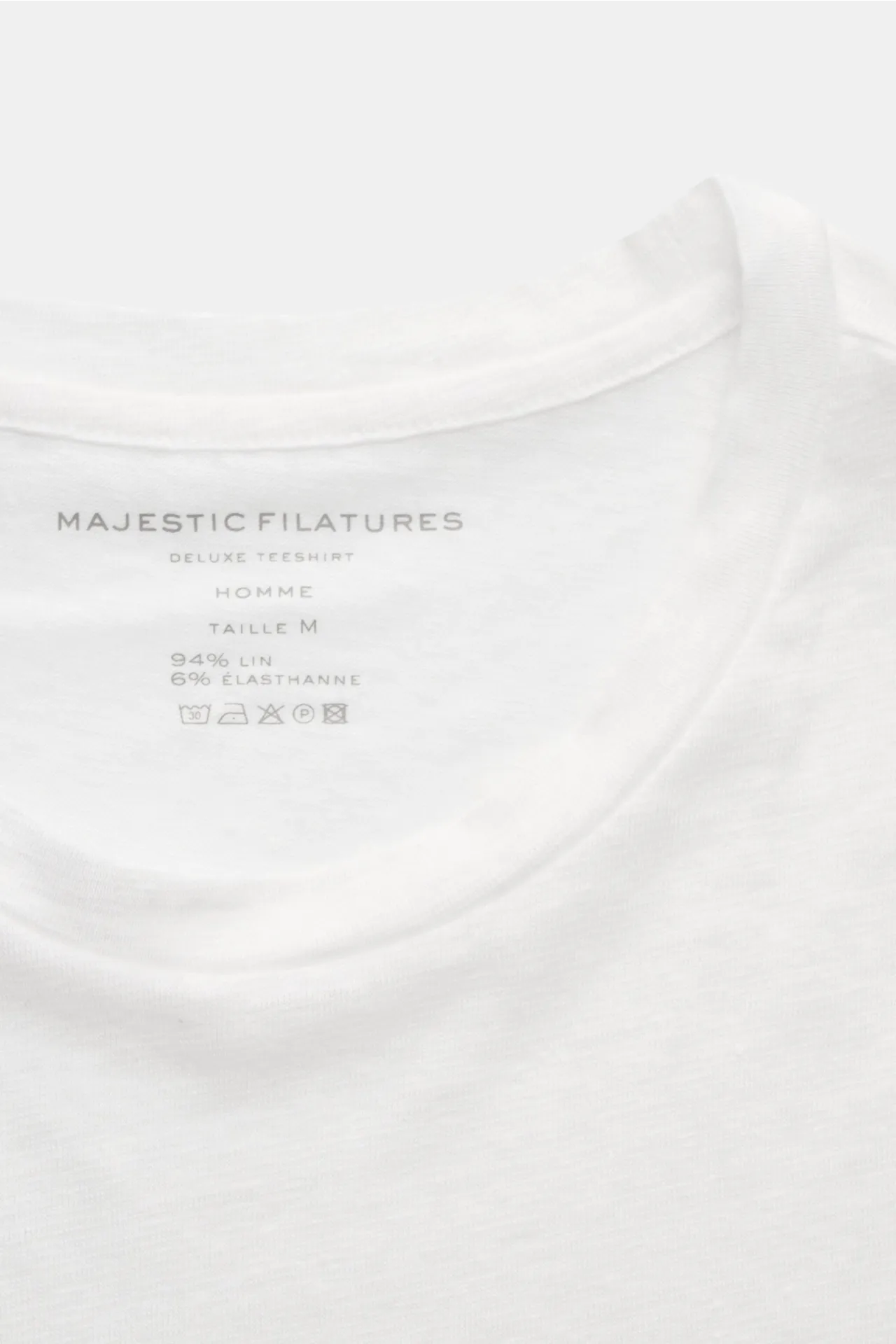Majestic Filatures - Herren - Leinen Rundhals-T-Shirt weiß – Bild 2