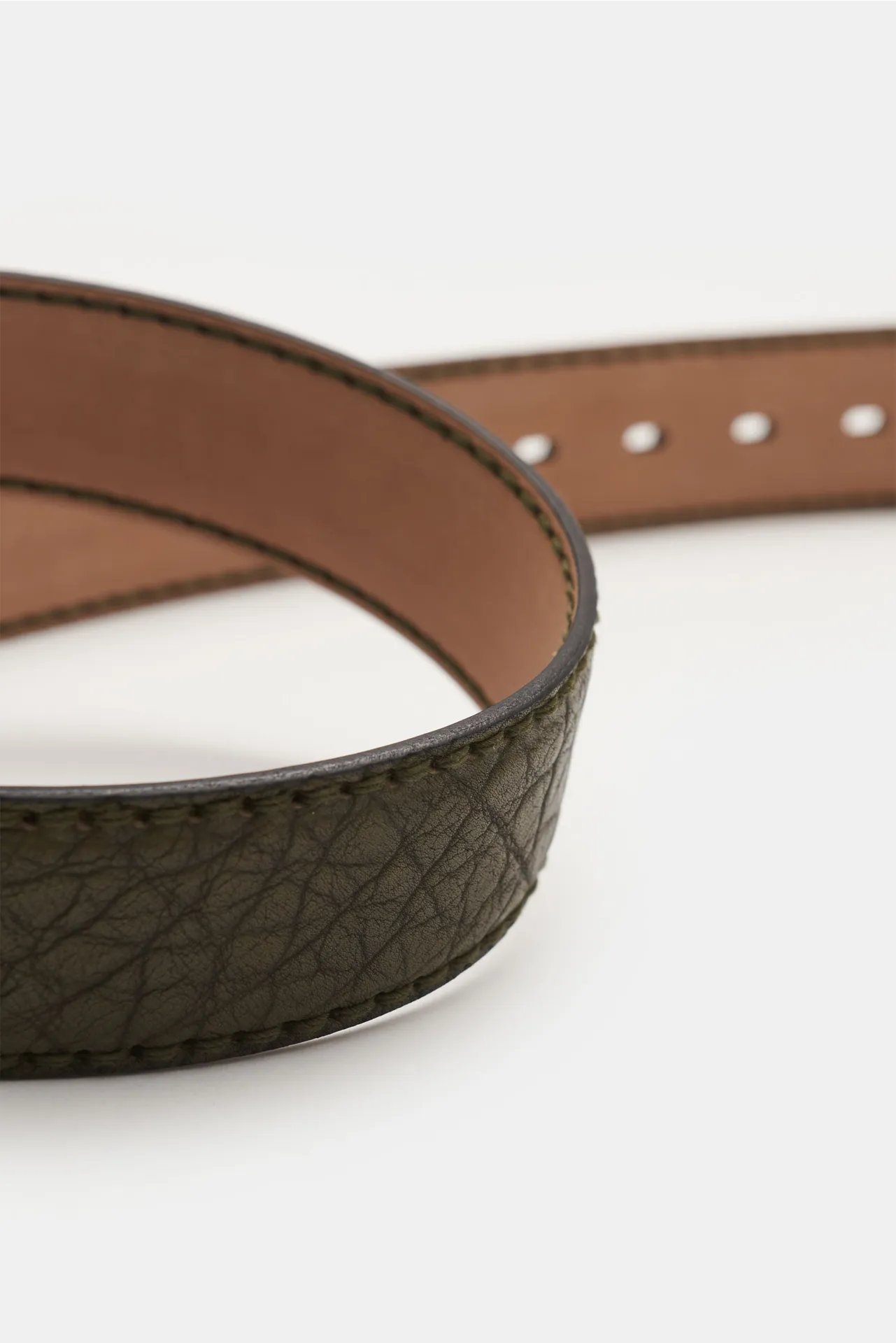 Fausto Colato - Herren - Gürtel Bisonleder dunkelgrün – Bild 4