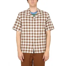 Howlin - Short-Sleeved Checkered Bowling Neck Shirt - Größe L - braun Howlin - Short-Sleeved Checkered Bowling Neck Shirt - Größe L - braun