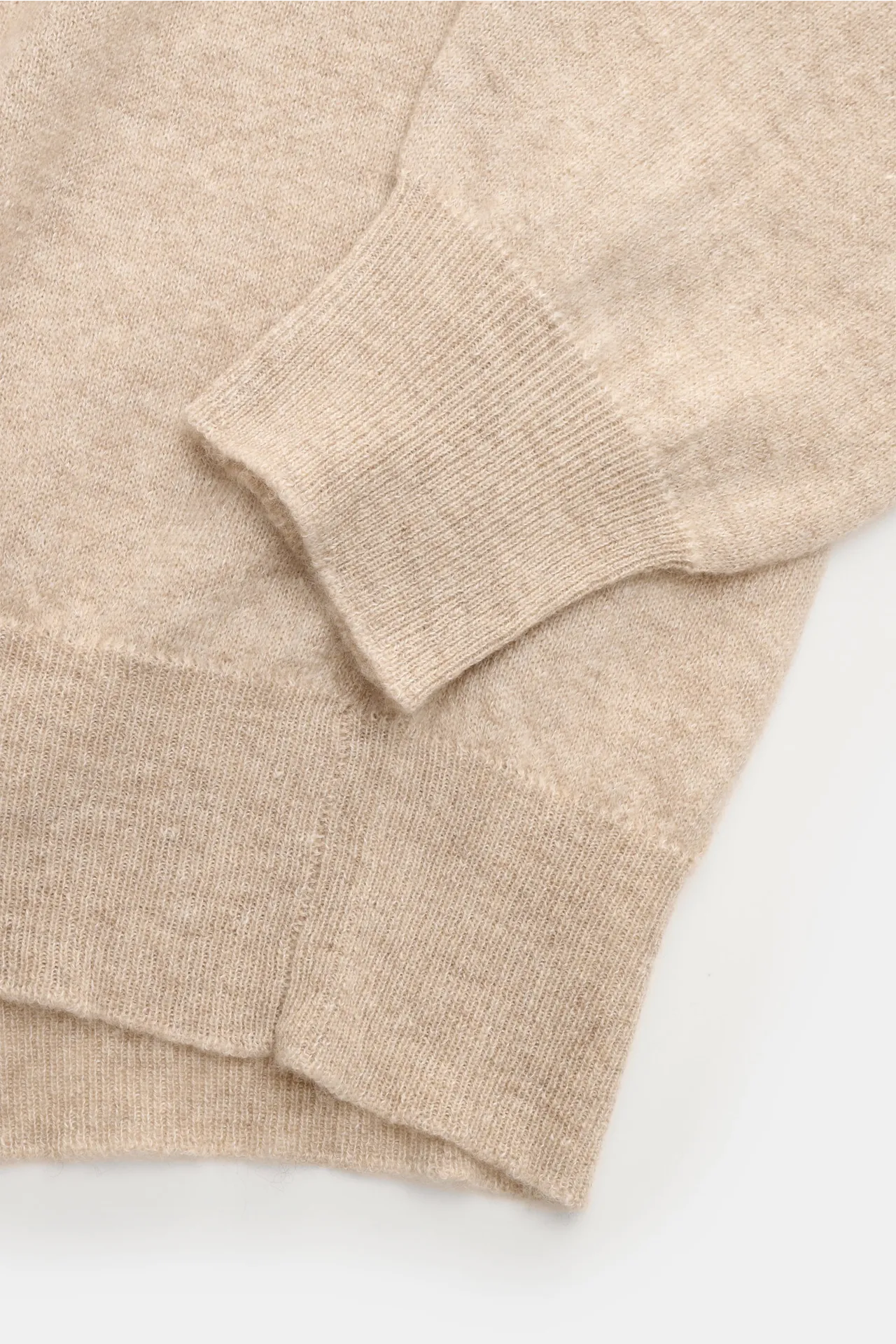 Fedeli - Herren - V-Neck Pullover beige meliert – Bild 3