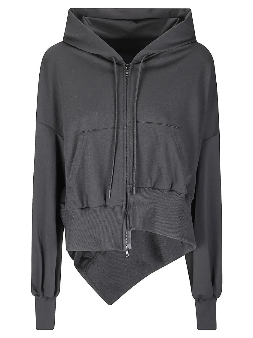 Yohji Yamamoto - Unbalanced Sweatshirt - Größe 2 - schwarz Yohji Yamamoto - Unbalanced Sweatshirt - Größe 2 - schwarz