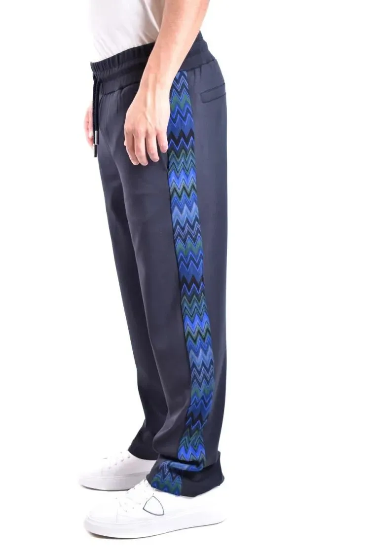 Missoni - Sky Blue Trousers With Zigzag Pattern - Größe M - schwarz
