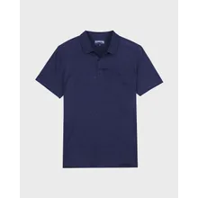 Vilebrequin - Einfarbiges Polohemd Aus Leinenjersey Für Herren - Polohemd - Pyramid - Blau - Größe XL Vilebrequin - Einfarbiges Polohemd Aus Leinenjersey Für Herren - Polohemd - Pyramid - Blau - Größe XL