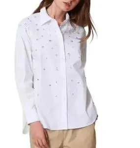 Twinset Actitude - Pristine White Twinset Actitude Shirt With Embelli - Größe M - weiß Twinset Actitude - Pristine White Twinset Actitude Shirt With Embelli - Größe M - weiß
