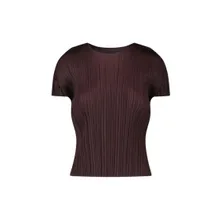 ISSEY MIYAKE PLEATS PLEASE - Pleated Texture Short-Sleeved Top - Größe V - rot ISSEY MIYAKE PLEATS PLEASE - Pleated Texture Short-Sleeved Top - Größe V - rot