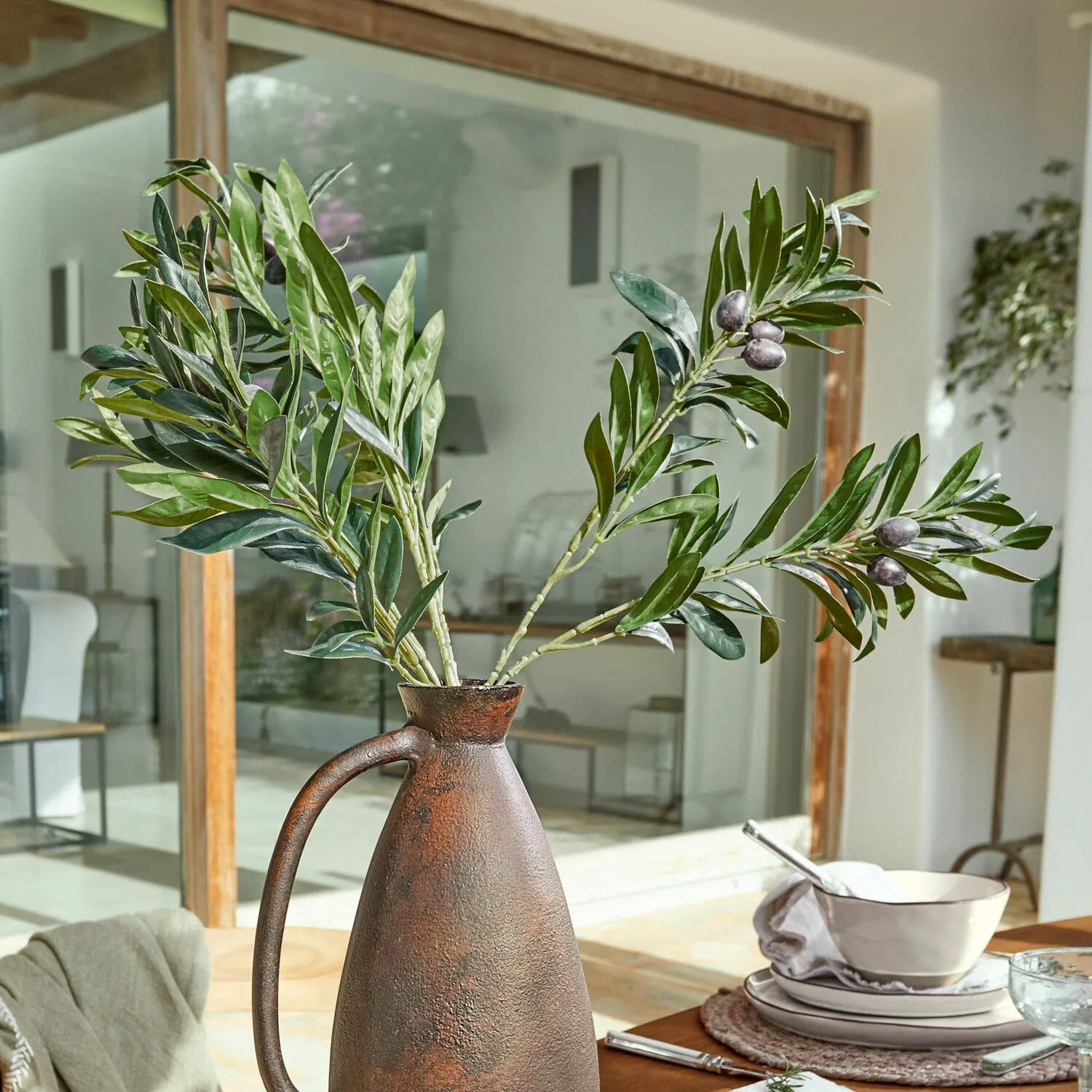 Deko-Olivenzweig 2er Set Olives – Bild 2