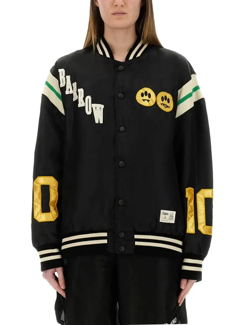 Barrow - Relaxed Fit Black Satin Bomber Jacket - Größe M - black Barrow - Relaxed Fit Black Satin Bomber Jacket - Größe M - black