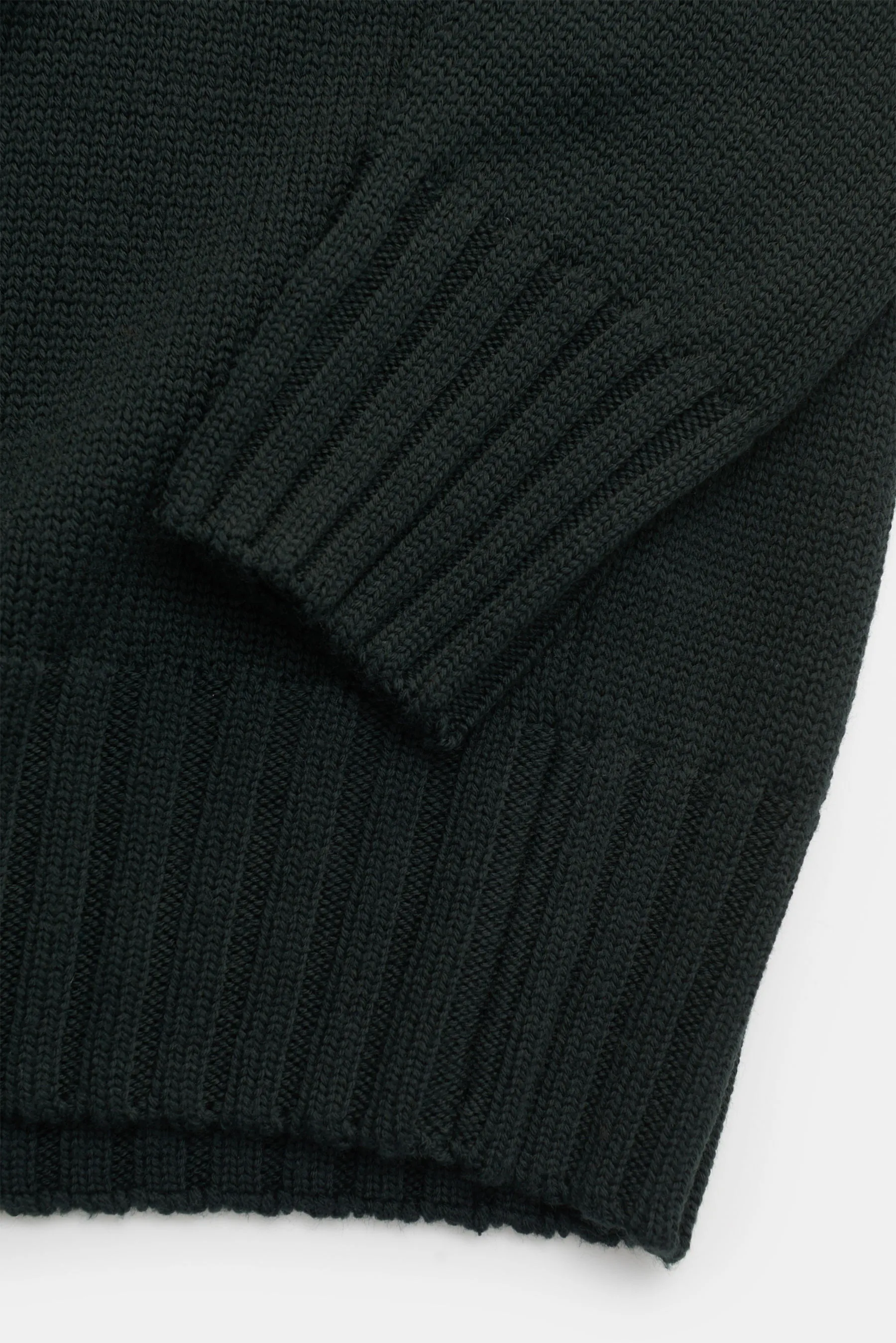 B.F. Knitwear - Herren - Merino Rundhalspullover dunkelgrün – Bild 3