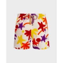 Vilebrequin - Kurze Spray Paint Stretch-badeshorts Für Herren - Vbq X Palm Angels - Bademode - Monrise - Rosa - Größe L Vilebrequin - Kurze Spray Paint Stretch-badeshorts Für Herren - Vbq X Palm Angels - Bademode - Monrise - Rosa - Größe L