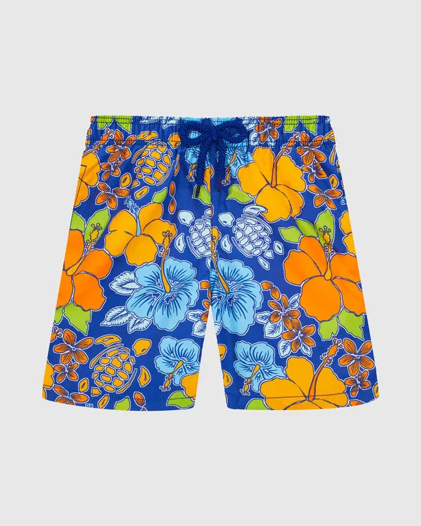Vilebrequin - Tropical Turtle Badeshorts Für Jungen - Bademode - Jim - Blau - Größe 10 Vilebrequin - Tropical Turtle Badeshorts Für Jungen - Bademode - Jim - Blau - Größe 10