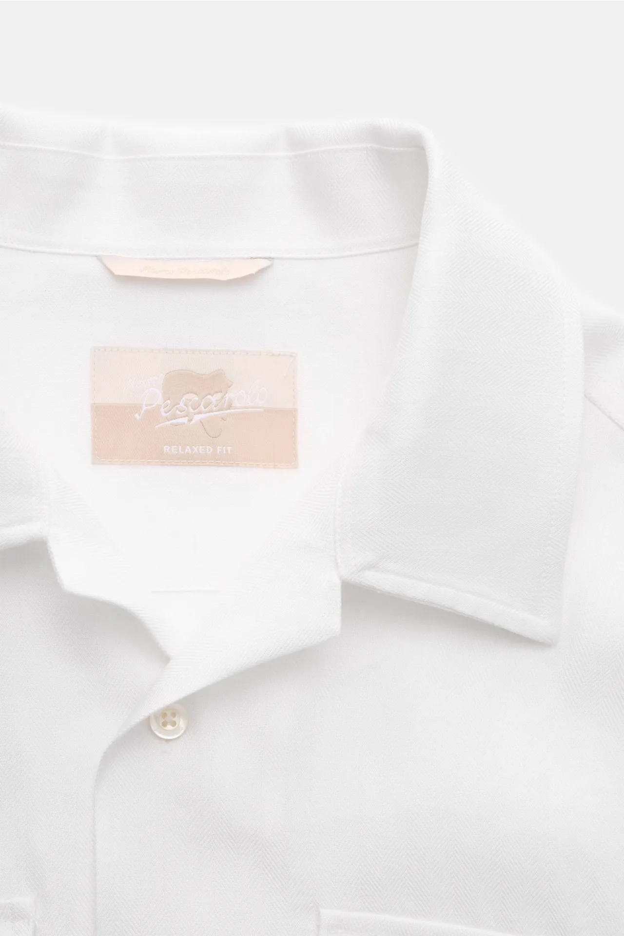 Marco Pescarolo - Herren - Kurzarmhemd Kubanischer Kragen weiß – Bild 2