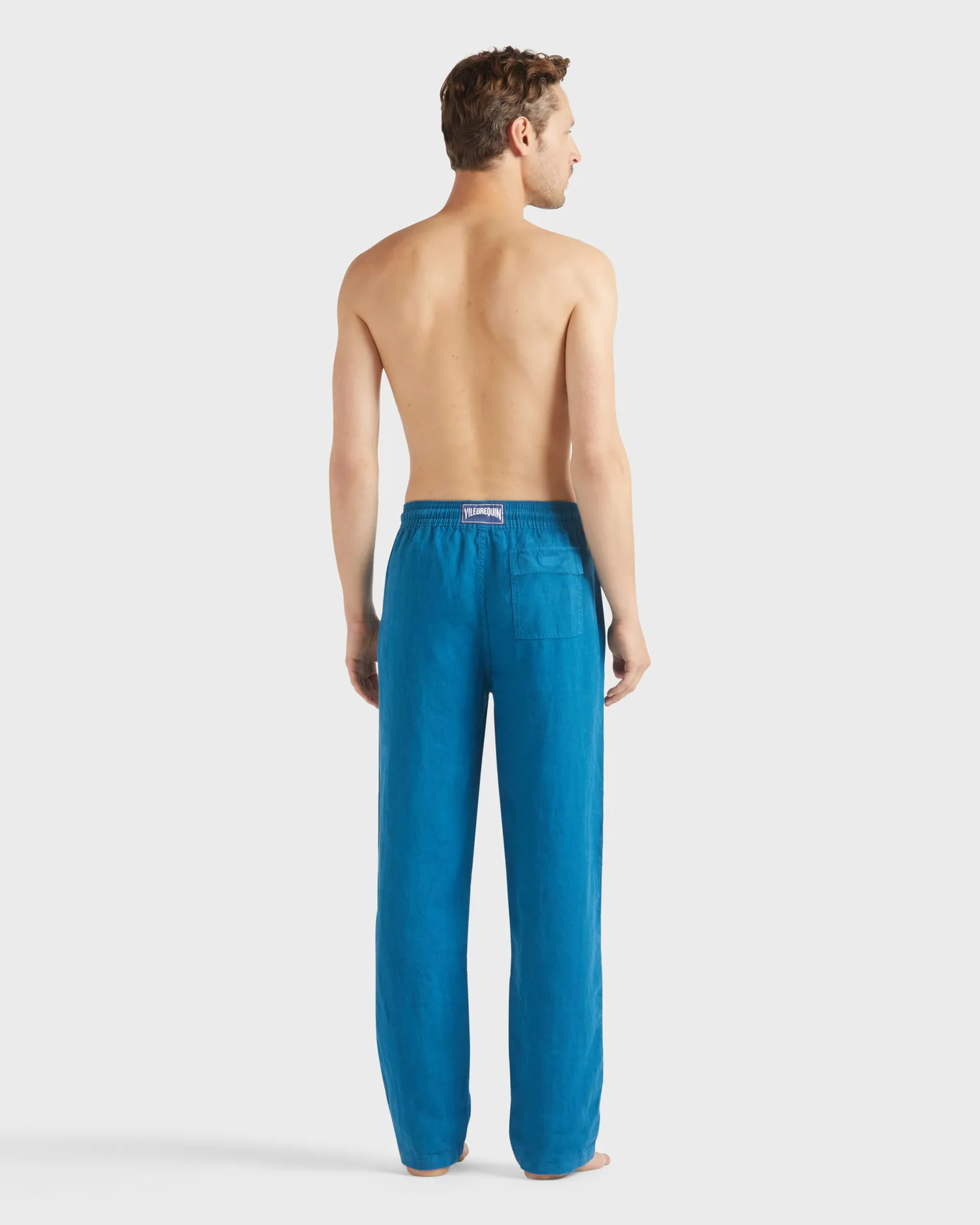 Vilebrequin - Solid Weite Leinenhose Für Herren - Hose - Pacha - Blau - Größe S – Bild 4