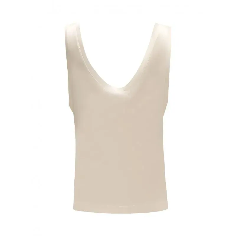 Sleep No More - Sleeveless White Silk Top With Deep V-Neckline - Größe M - beige Sleep No More - Sleeveless White Silk Top With Deep V-Neckline - Größe M - beige