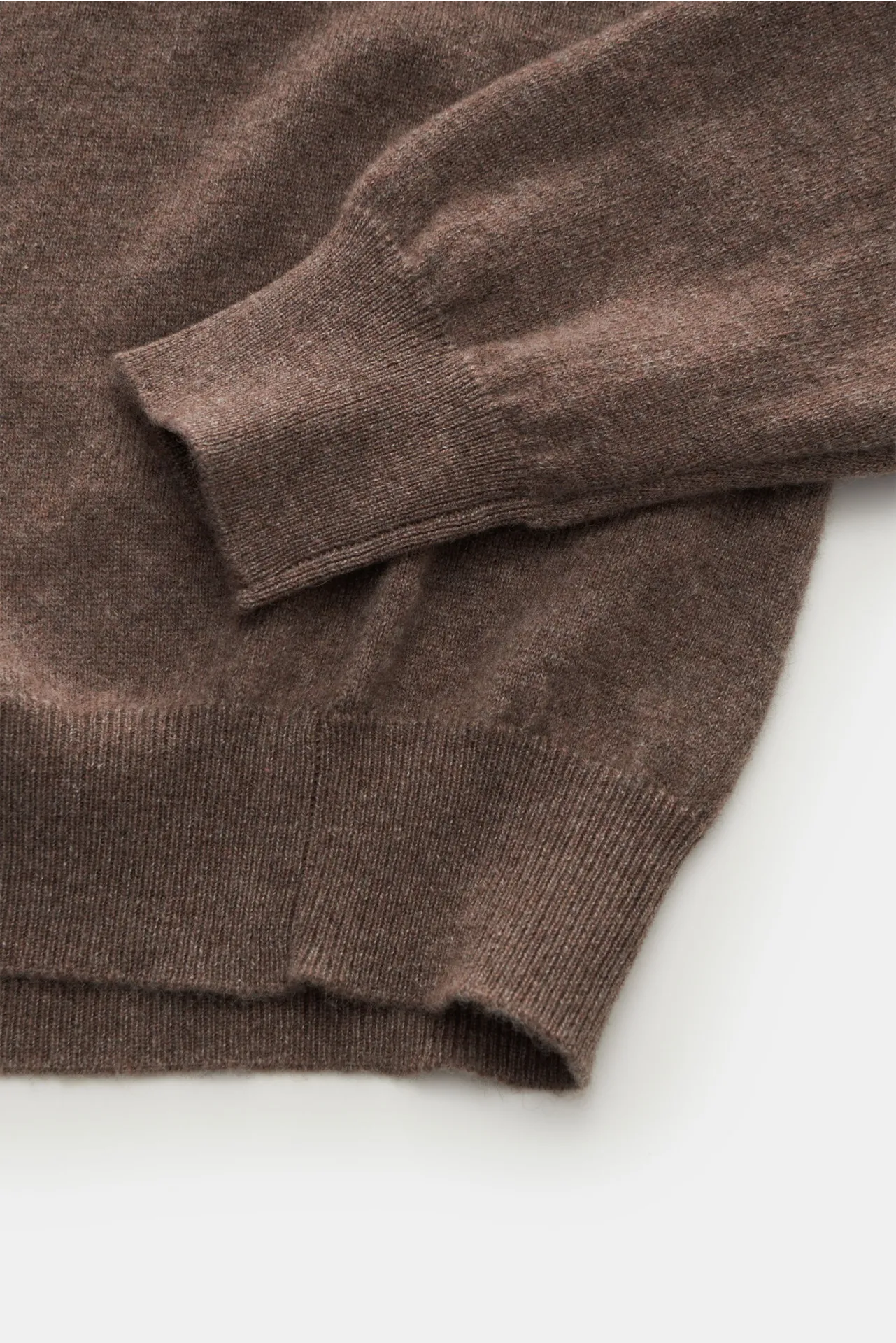 Fedeli - Herren - Cashmere Strickpolo 'Sportman' graubraun meliert – Bild 3