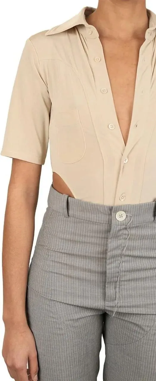 NINA MOUNAH - Bipeds Body Blouses Short Sleeve Champagne - Größe L - bunt – Bild 2