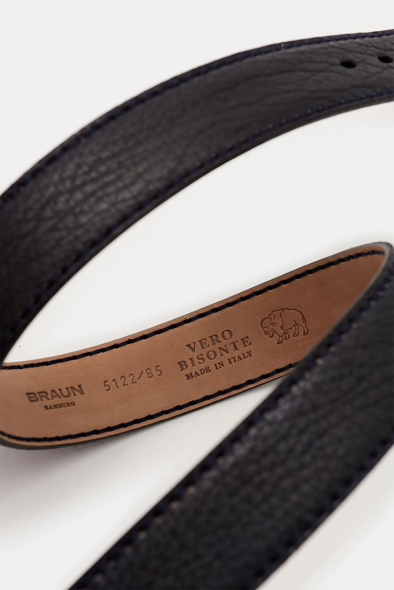 Fausto Colato - Herren - Gürtel Bisonleder navy – Bild 3