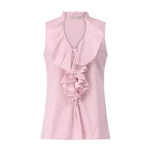 Kiltie - Kurzarmbluse Yvette mit Rüschen - Größe 42 - rosa Kiltie - Kurzarmbluse Yvette mit Rüschen - Größe 42 - rosa