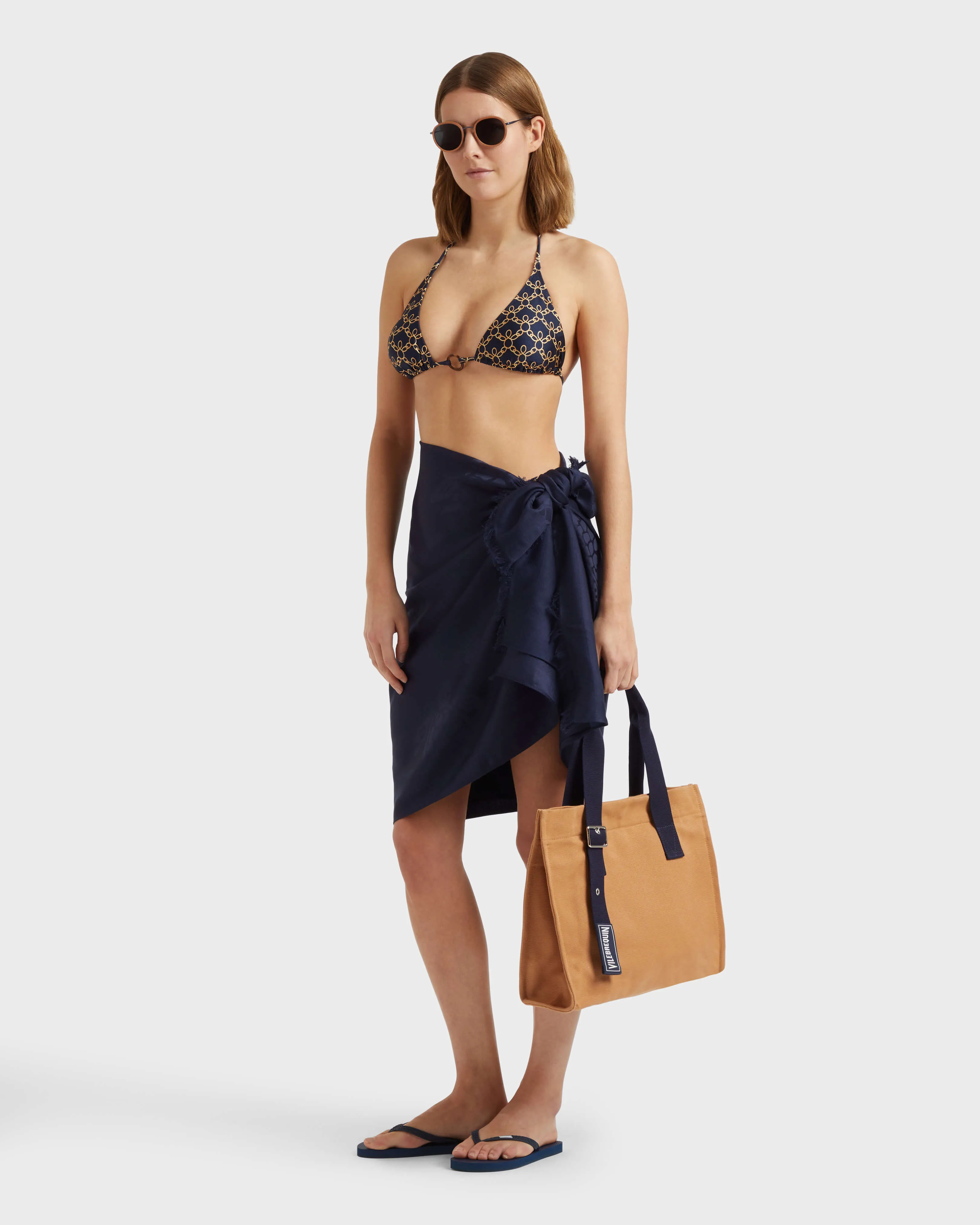 Vilebrequin - Turtles Chain Bikinihose Zum Seitlichen Binden Für Damen - Bademode - Flore - Blau - Größe M – Bild 5