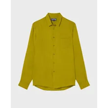 Vilebrequin - Einfarbiges Hemd Aus Leinen Für Herren - Hemd - Caroubis - Grün - Größe L Vilebrequin - Einfarbiges Hemd Aus Leinen Für Herren - Hemd - Caroubis - Grün - Größe L